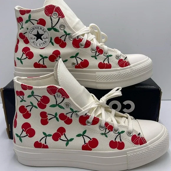 Converse WMNS CTAS LIFT HI
EGRET/RED/GREEN Cherry A08096C Platforms Sneakers - Picture 1 of 16